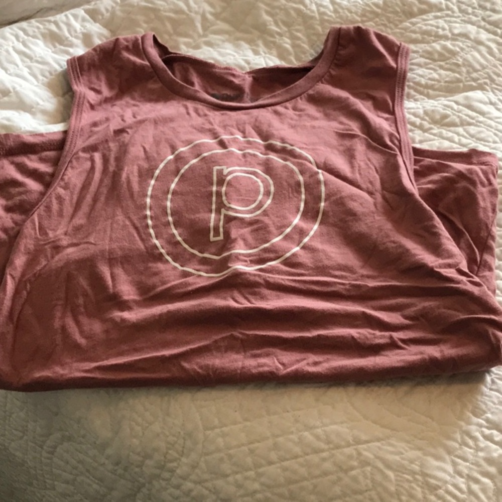 Pure Barre circle p logo tank in blush!